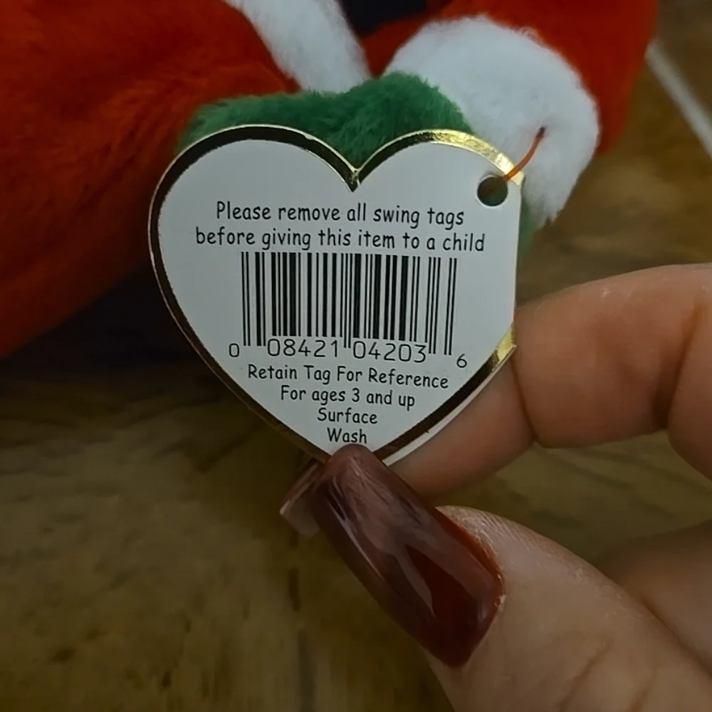Ty Santa beanie baby, December, 1998 With Case
